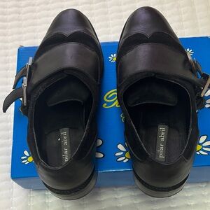 Black Leather Double Monk Strap Oxfords
